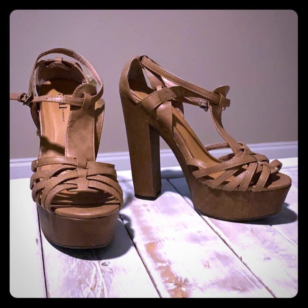 Strapped Tan High Heels